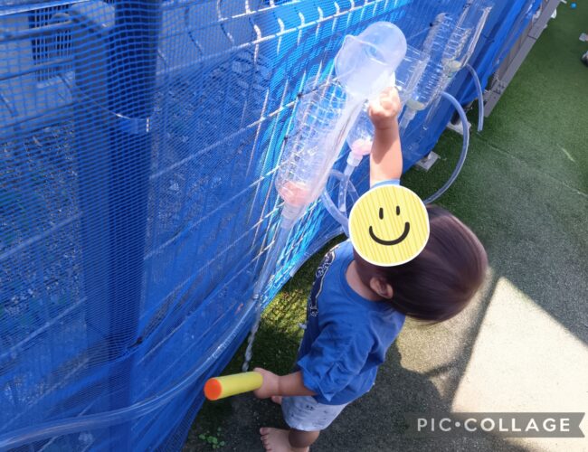 水遊び楽しんでいます☆